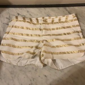 Lilly Pulitzer shorts size 2 white/gold stripes